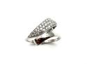 9ct White Gold CZ Crossover Ring