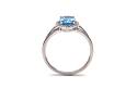 9ct White Gold Blue Topaz & Diamond Cluster Ring