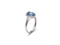 9ct White Gold Blue Topaz & Diamond Cluster Ring