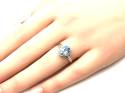 9ct White Gold Blue Topaz & Diamond Cluster Ring