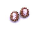 9ct Yellow Gold Clip On Cameo Earrings