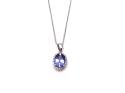 9ct Tanzanite & Diamond Pendant & Chain