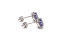 9ct White Gold Tanzanite & Diamond Stud Earrings