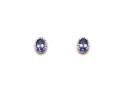 9ct White Gold Tanzanite & Diamond Stud Earrings