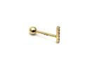 9ct Yellow Gold CZ Bar Cartilage Earring