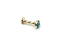 9ct Yellow Gold Turquoise Cartilage Labret Earring