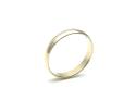 9ct Yellow Gold D Shaped Wedding Ring 3mm