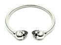 Silver Skulls Torque Bangle