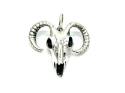 Silver Wild West Steer Ram Skull Pendant