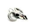 Silver Wild West Steer Ram Skull Pendant