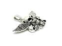 Silver Winged Skulls Pendant