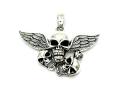 Silver Winged Skulls Pendant