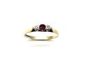 9ct Yellow Gold Ruby & Diamond Ring