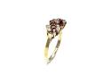 9ct Yellow Gold Ruby & CZ Cluster Ring