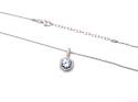 Silver Blue CZ Hexagonal Cluster Pendant & Chain