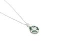 Silver Green CZ Art Deco Style Pendant & Chain