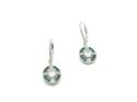 Silver Green CZ Art Deco Style Drop Earrings