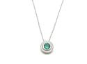 Silver Green CZ Cluster Pendant & Chain