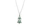 Silver CZ Star Flower Pendant & Chain