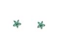 Silver CZ Star Flower Earrings