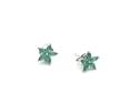 Silver CZ Star Flower Earrings