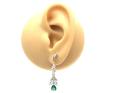 Silver Green & Clear CZ Stone Set Drop Studs