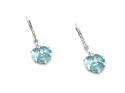 Silver Pale Blue & Clear CZ Lily Drop Earrings