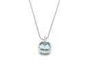 Silver Square CZ Pendant & Chain 16-18 Inch