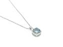 Silver Square CZ Pendant & Chain 16-18 Inch