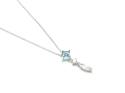 Silver Pale Blue & Clear Mixed Shaped Necklet