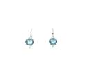 Silver Pale Blue & Clear CZ Drop Earrings