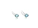 Silver Pale Blue & Clear CZ Drop Earrings