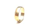 9ct Yellow Gold D Shaped Wedding Ring 6mm