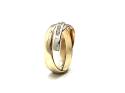 9ct 3 Colour Gold CZ Russian Band Ring