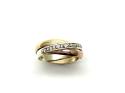 9ct 3 Colour Gold CZ Russian Band Ring