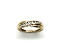 9ct Yellow Gold CZ Crossover Ring