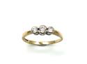 9ct Yellow Gold CZ 3 Stone Ring