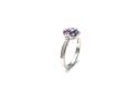 Silver Purple CZ Clover Cluster Ring Size N