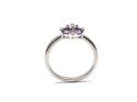 Silver Purple CZ Clover Cluster Ring Size N