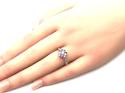 Silver Purple CZ Clover Cluster Ring Size N