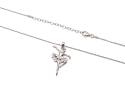 Silver Pink CZ Ballet Dancer Pendant & Chain