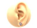 Silver Rainbow CZ Starburst Flower Stud Earrings