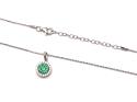 Silver Green CZ Round Cluster Pendant & Chain