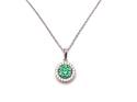 Silver Green CZ Round Cluster Pendant & Chain