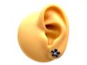 Silver CZ flower Stud Earrings 12mm