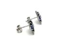 Silver CZ flower Stud Earrings 12mm