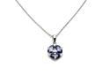 Silver CZ Flower Necklet 16-18 Inch