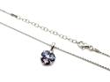 Silver CZ Flower Necklet 16-18 Inch