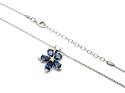 Silver CZ Flower Necklet 16-18 Inch