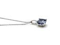 Silver Purple CZ Square Cushion Necklet 16-18 Inch